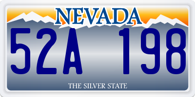 NV license plate 52A198