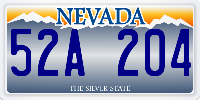NV license plate 52A204