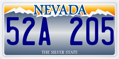 NV license plate 52A205