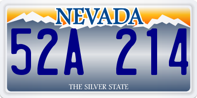 NV license plate 52A214