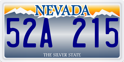 NV license plate 52A215