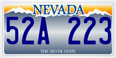 NV license plate 52A223