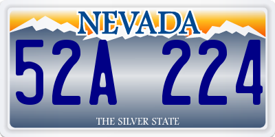 NV license plate 52A224