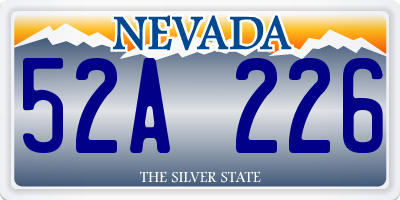NV license plate 52A226