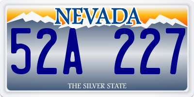 NV license plate 52A227