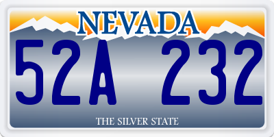 NV license plate 52A232