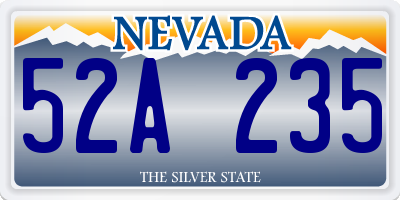 NV license plate 52A235