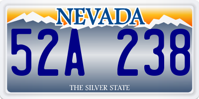 NV license plate 52A238