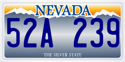 NV license plate 52A239