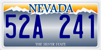 NV license plate 52A241