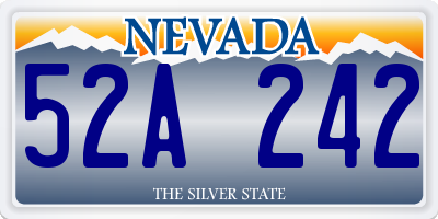 NV license plate 52A242