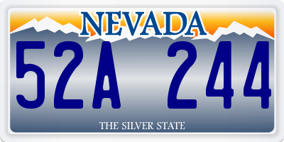 NV license plate 52A244