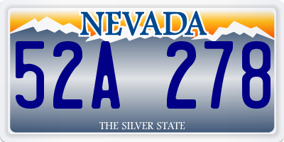 NV license plate 52A278