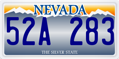 NV license plate 52A283