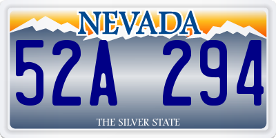 NV license plate 52A294