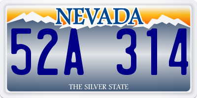 NV license plate 52A314