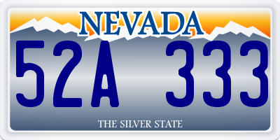 NV license plate 52A333