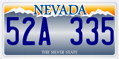 NV license plate 52A335