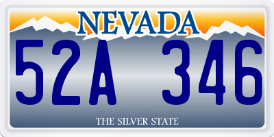 NV license plate 52A346