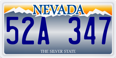 NV license plate 52A347