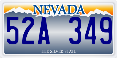 NV license plate 52A349