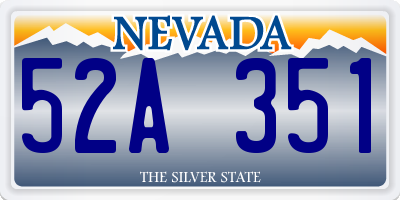 NV license plate 52A351