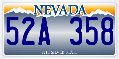 NV license plate 52A358