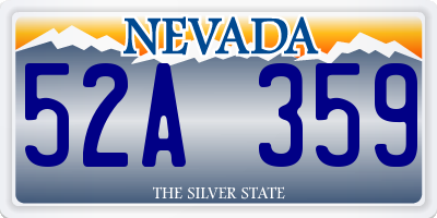 NV license plate 52A359