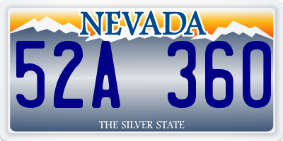 NV license plate 52A360