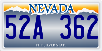 NV license plate 52A362