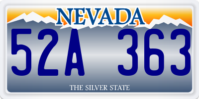 NV license plate 52A363