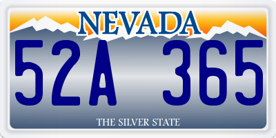 NV license plate 52A365