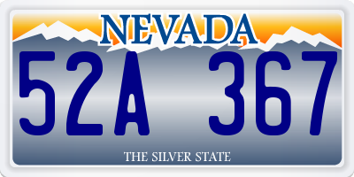 NV license plate 52A367