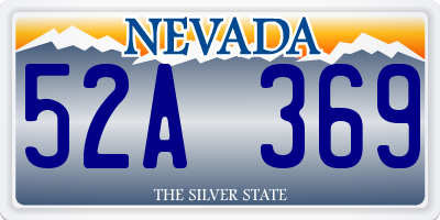 NV license plate 52A369