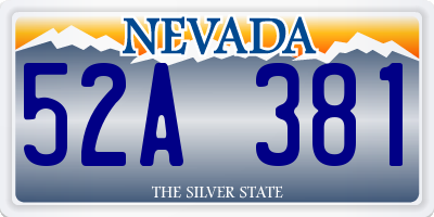 NV license plate 52A381