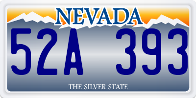 NV license plate 52A393