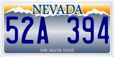 NV license plate 52A394