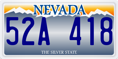 NV license plate 52A418