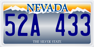 NV license plate 52A433