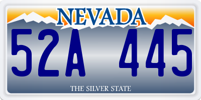 NV license plate 52A445