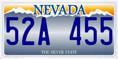 NV license plate 52A455