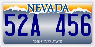 NV license plate 52A456