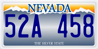 NV license plate 52A458