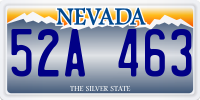 NV license plate 52A463