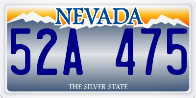 NV license plate 52A475