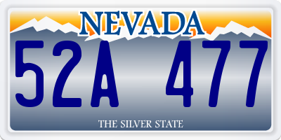 NV license plate 52A477