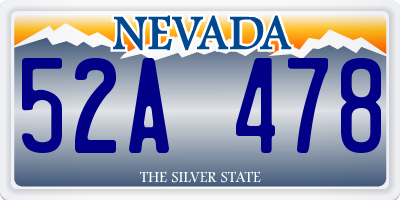 NV license plate 52A478