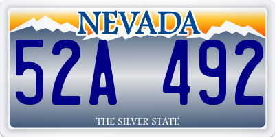 NV license plate 52A492