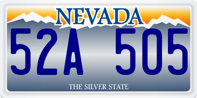 NV license plate 52A505