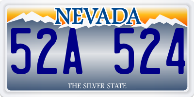 NV license plate 52A524